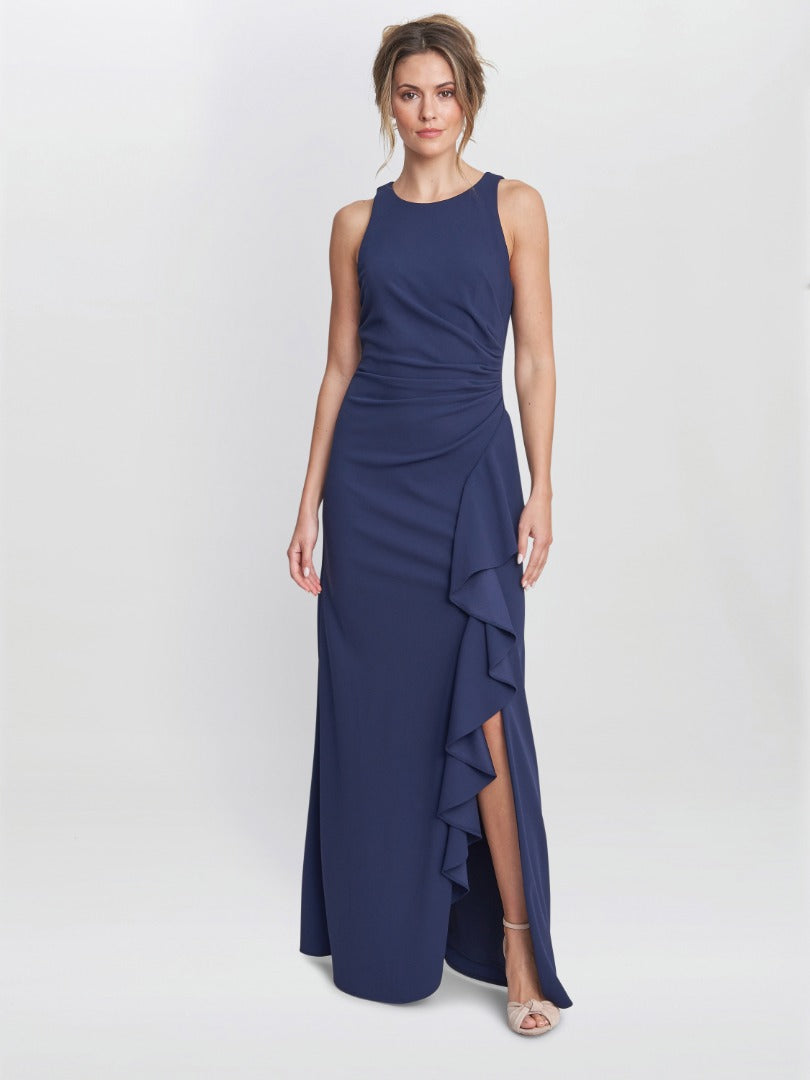  Chelsea Sleeveless Maxi Dress With Ruffle Front