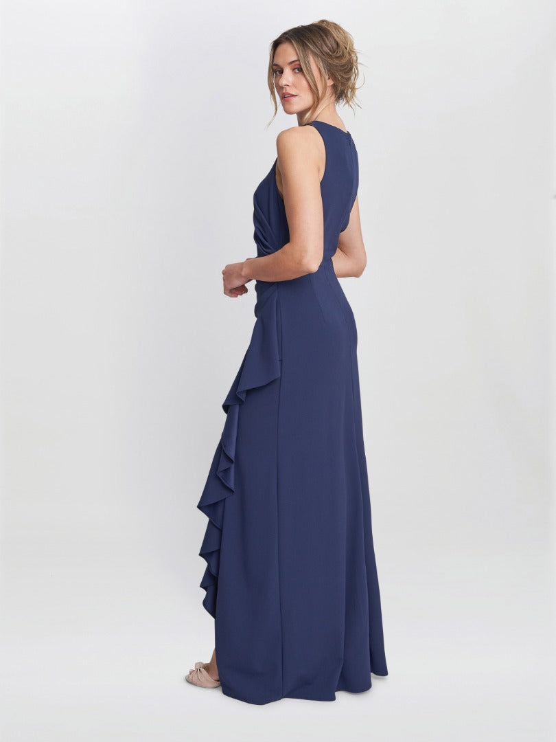  Chelsea Sleeveless Maxi Dress With Ruffle Front