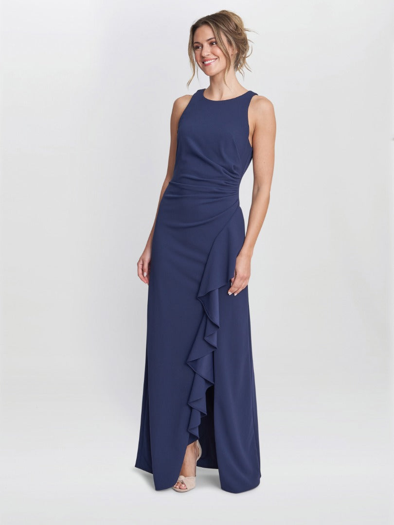  Chelsea Sleeveless Maxi Dress With Ruffle Front
