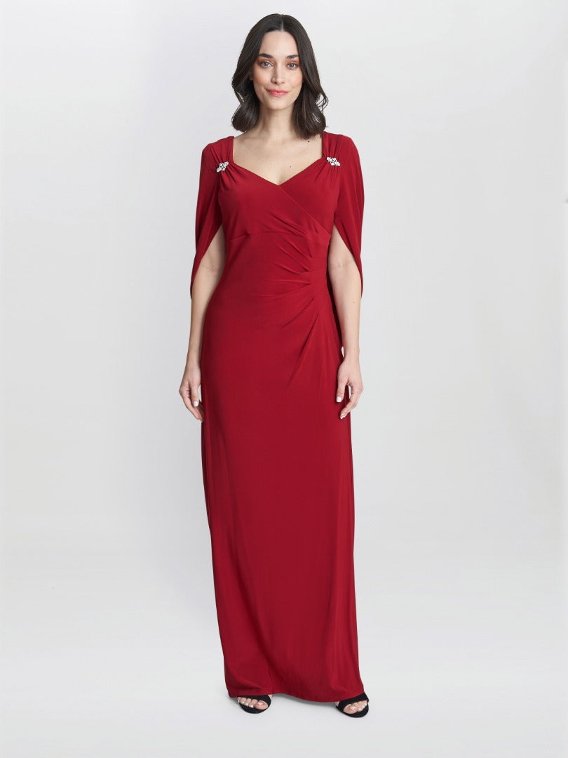  Jenna Draped Back Shoulder Maxi Dress