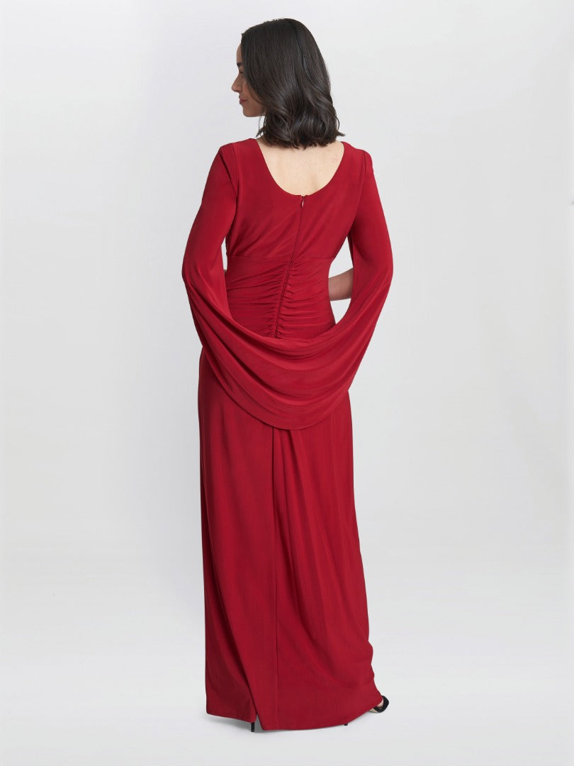  Jenna Draped Back Shoulder Maxi Dress