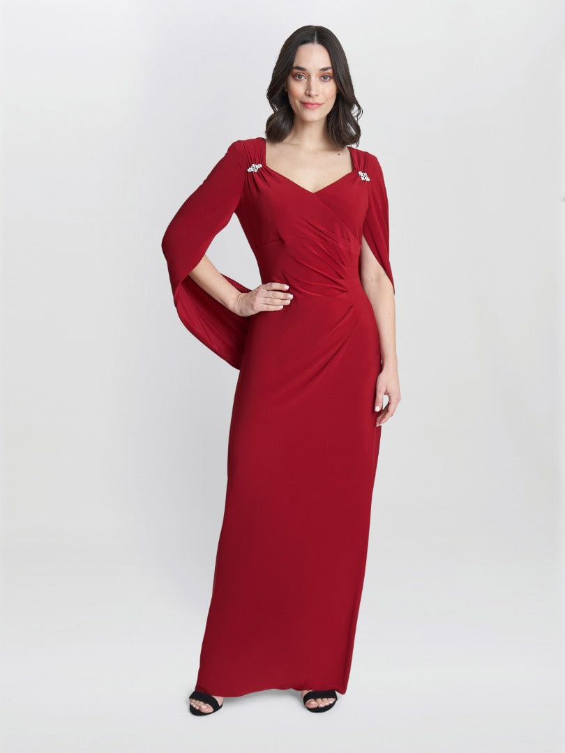  Jenna Draped Back Shoulder Maxi Dress