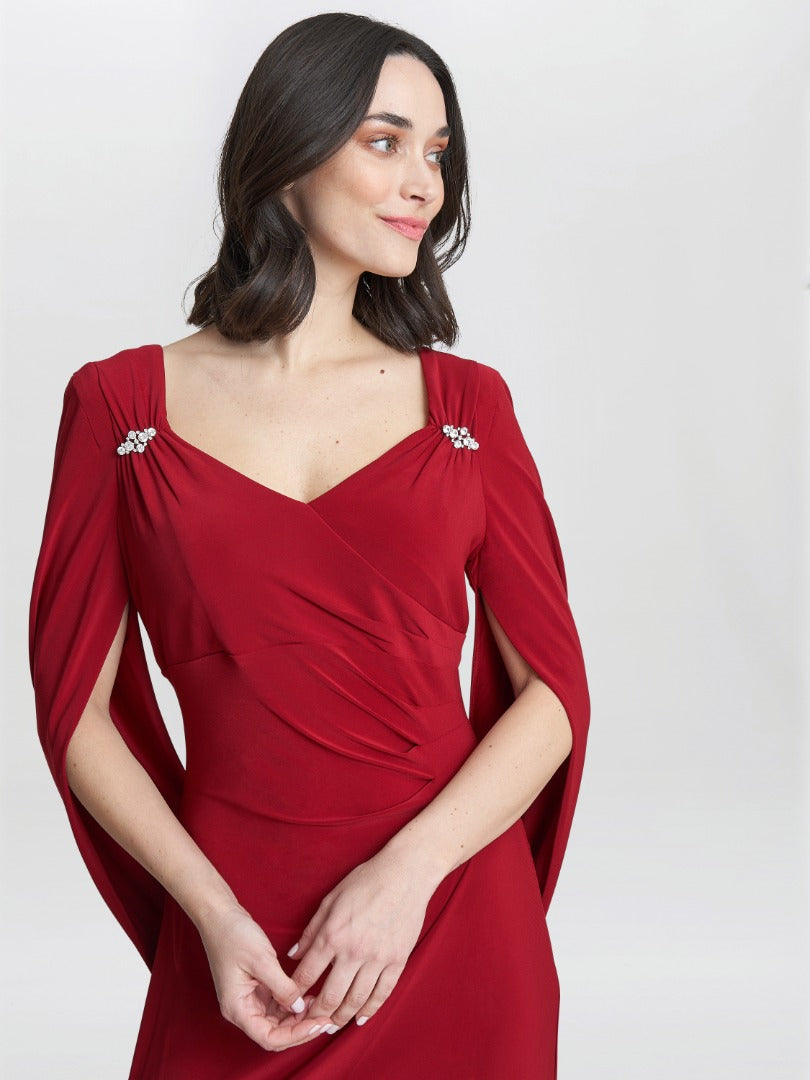  Jenna Draped Back Shoulder Maxi Dress