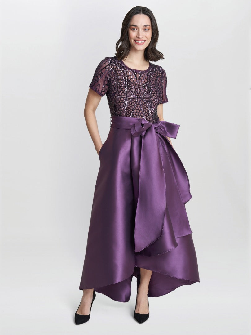  Noemi Embroidered High Low Maxi Dress