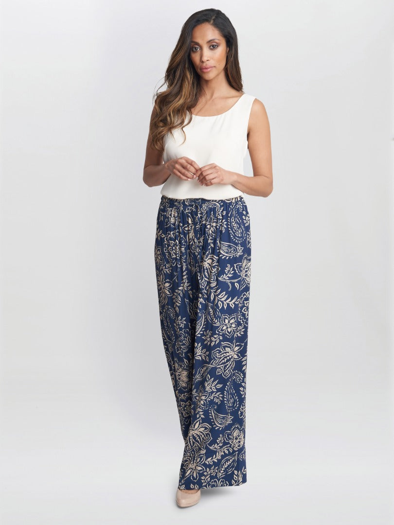  Aruna Wide Leg Pull On Trouser