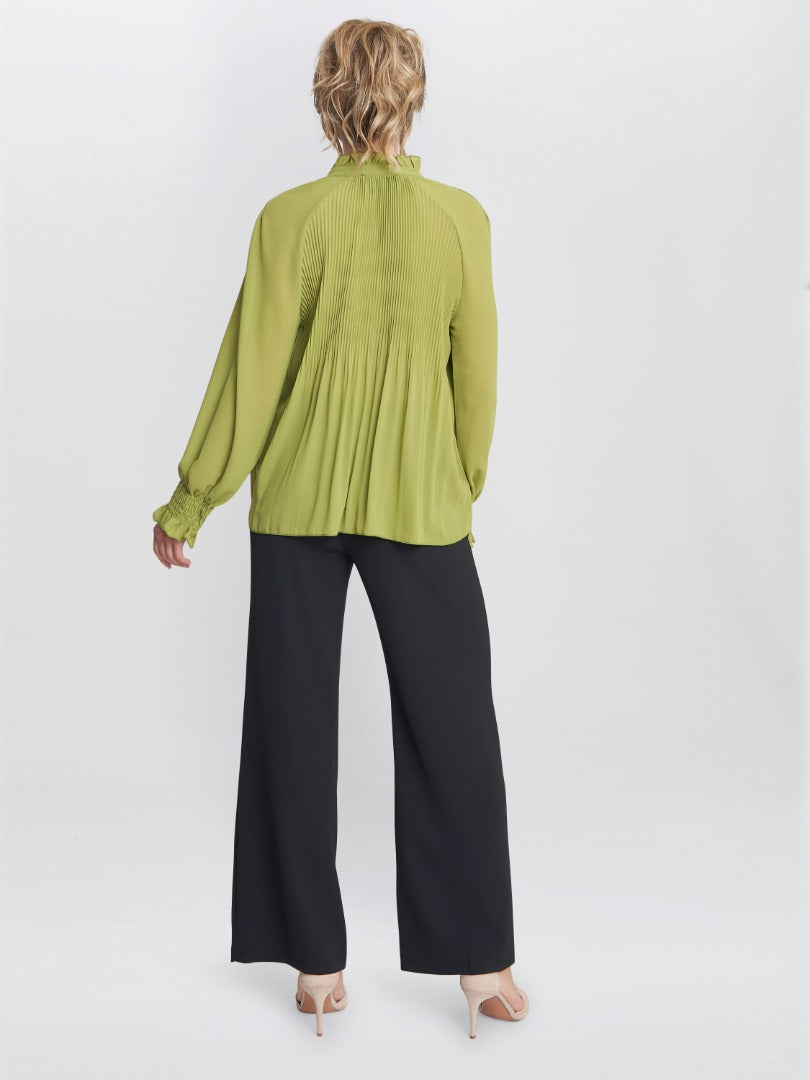  Delphine Pleat Frill Neck Blouse