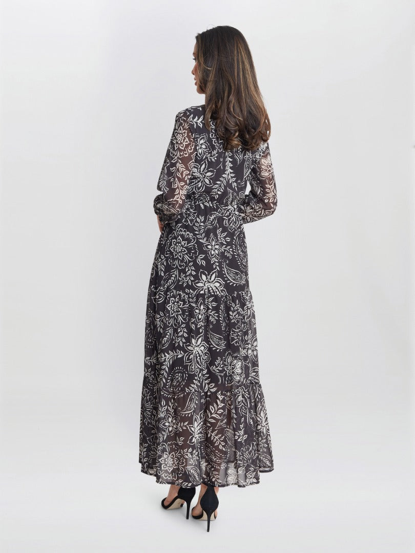  Iona Print Stand Collar Dress