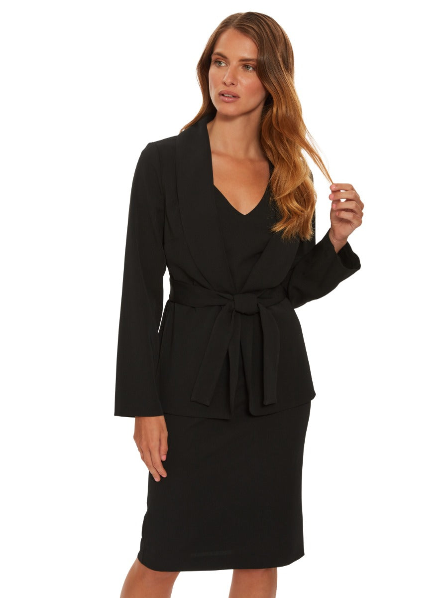  Linete Moss Crepe Tie Jacket