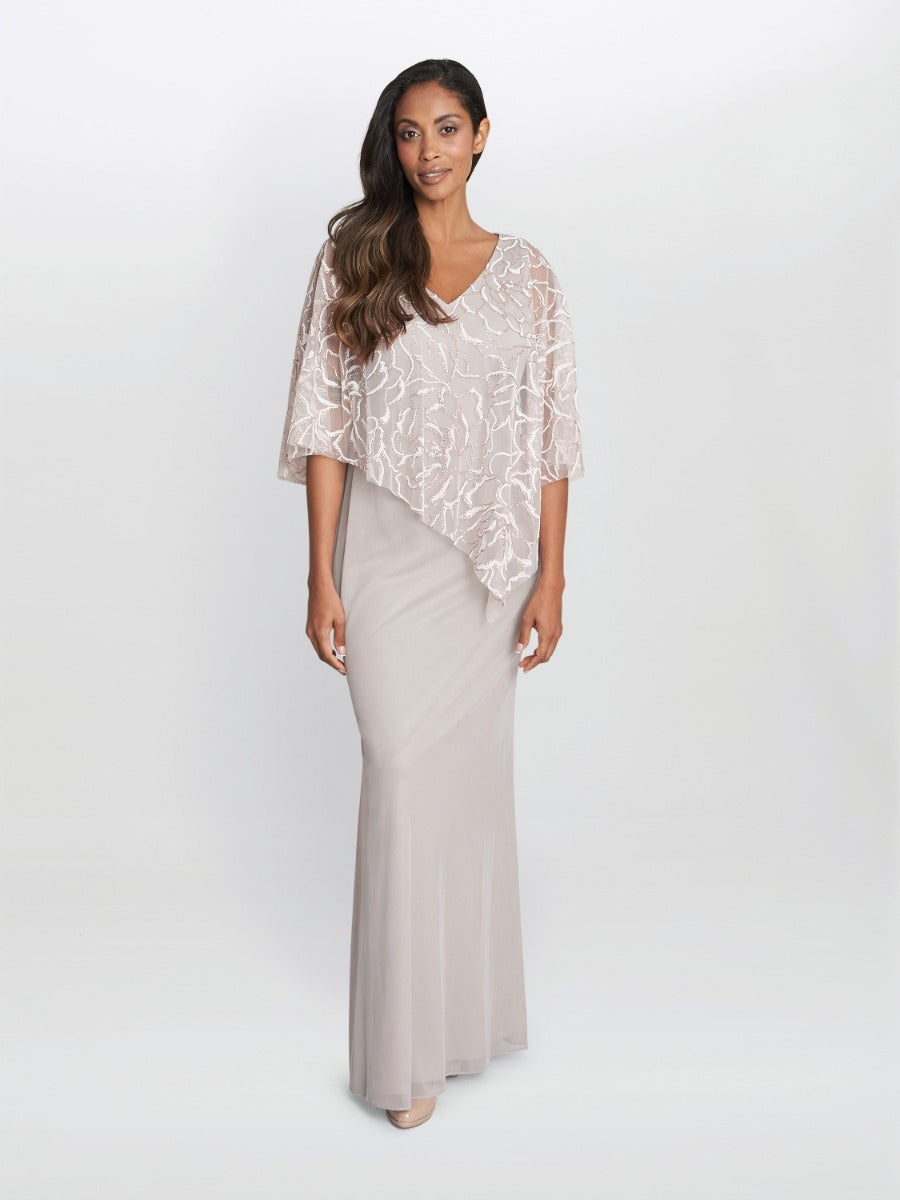  Sephora Chiffon Tank Dress With Asymmetric Capelet