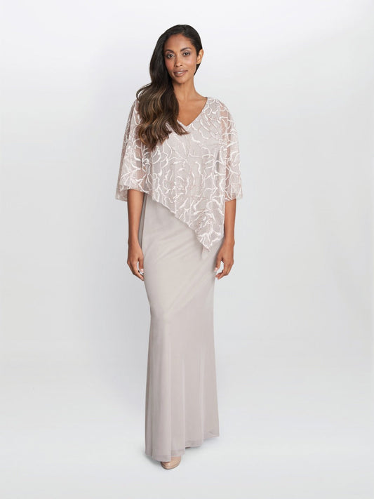  Sephora Chiffon Tank Dress With Asymmetric Capelet