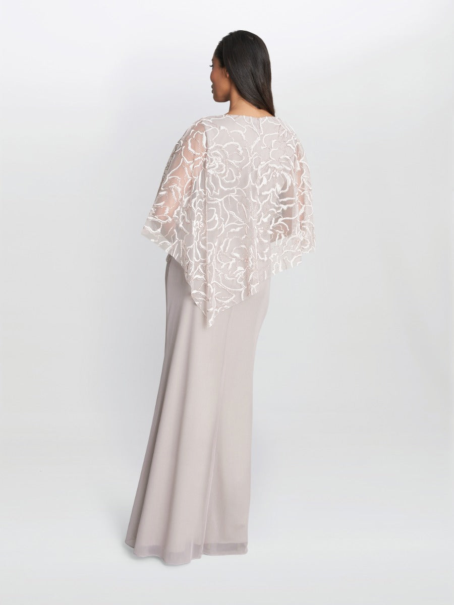  Sephora Chiffon Tank Dress With Asymmetric Capelet