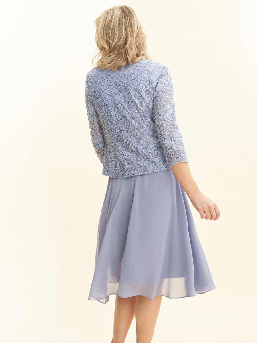  Laticia Midi Length Lace Mock Jacket Dress