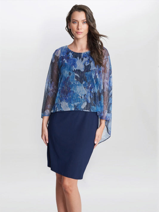  Brenya Floral Print Shimmer Popover Dress