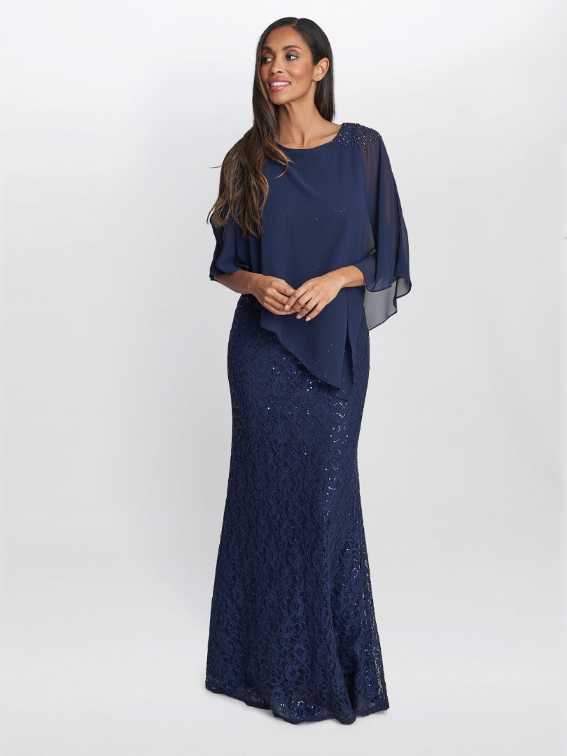  Ginger Sequin Lace Dress With Chiffon Dress
