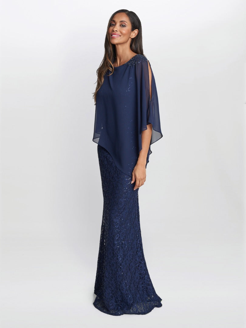  Ginger Sequin Lace Dress With Chiffon Dress