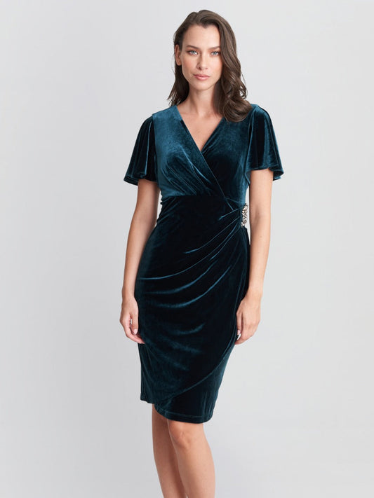  Kadie Velvet Dress With Embellishment Detail