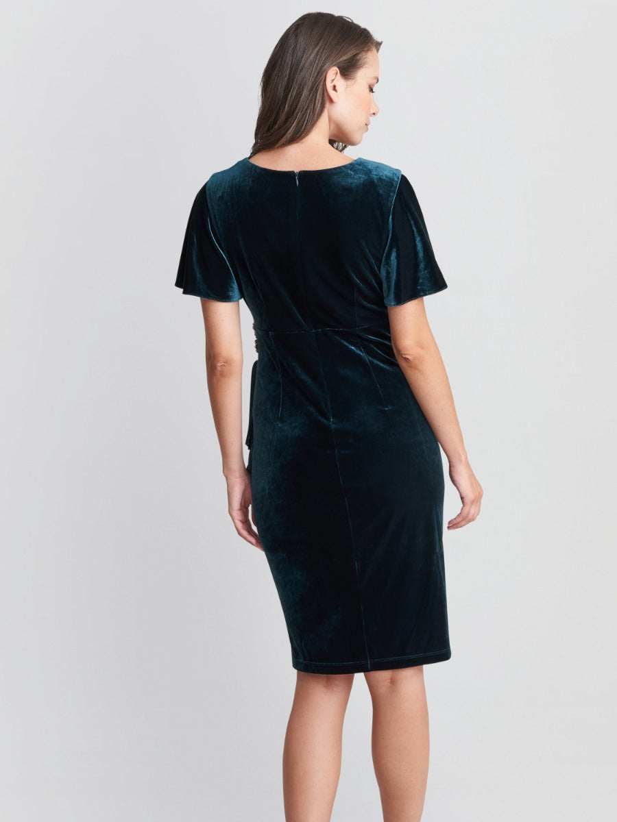  Kadie Velvet Dress With Embellishment Detail