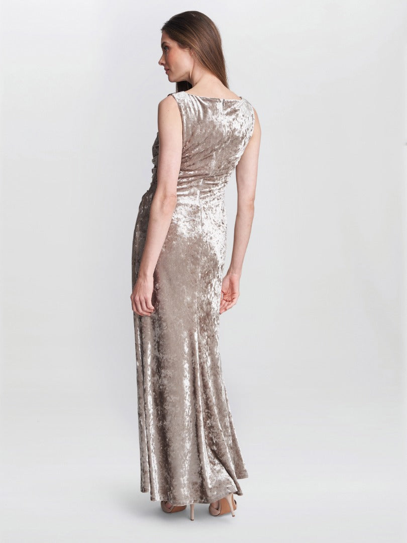  Talia Crushed Velvet Maxi Dress