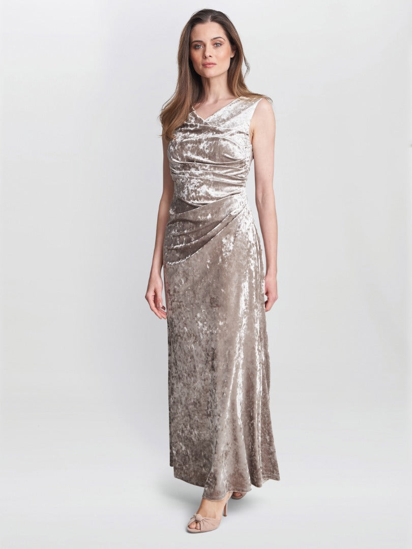  Talia Crushed Velvet Maxi Dress