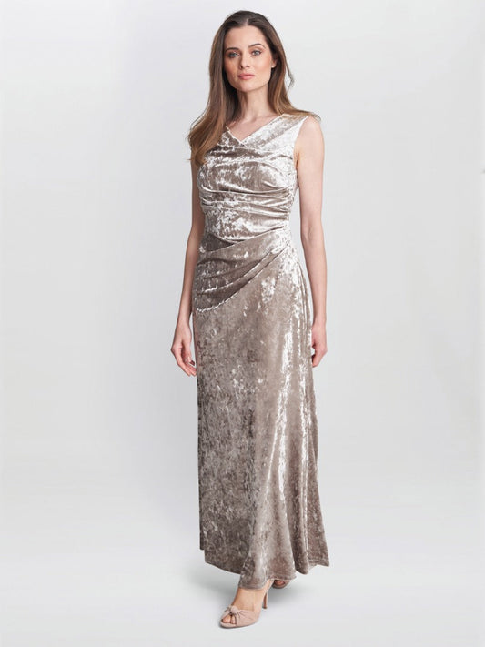  Talia Crushed Velvet Maxi Dress