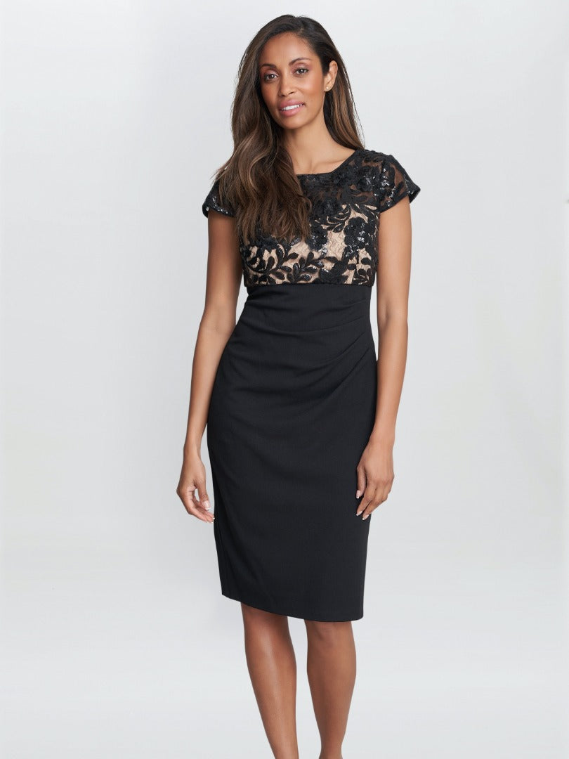  Maddison Empire Waist Crepe Cocktail Dress