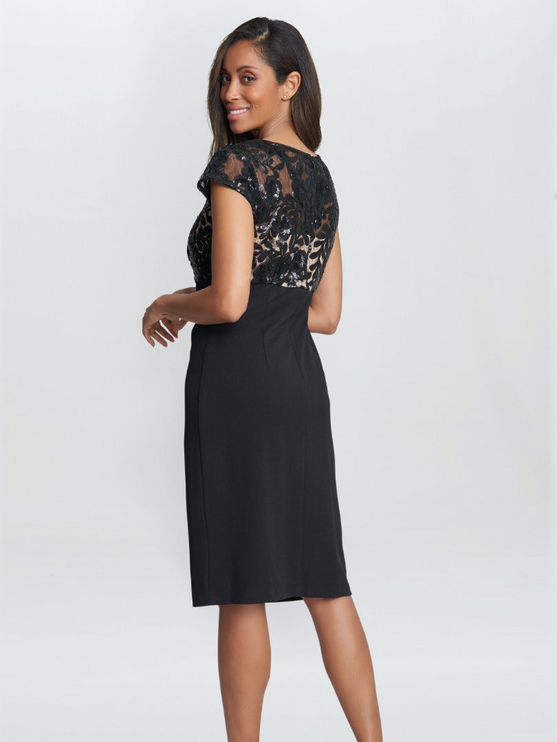  Maddison Empire Waist Crepe Cocktail Dress