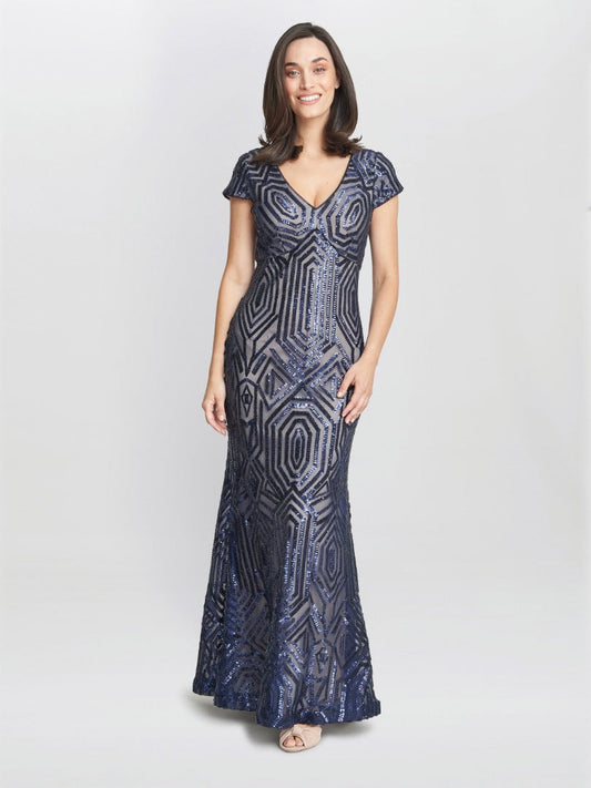  Marcia Sequin Contrast Gown