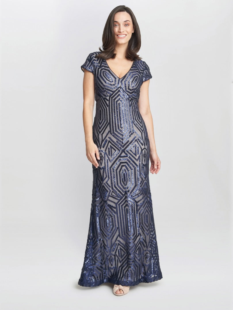  Marcia Sequin Contrast Gown