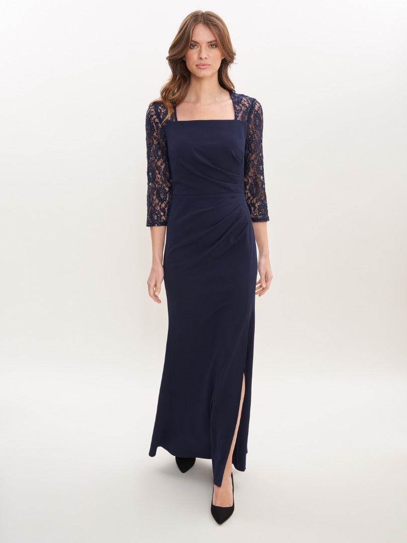  Una Maxi Dress With Lace Sleeves