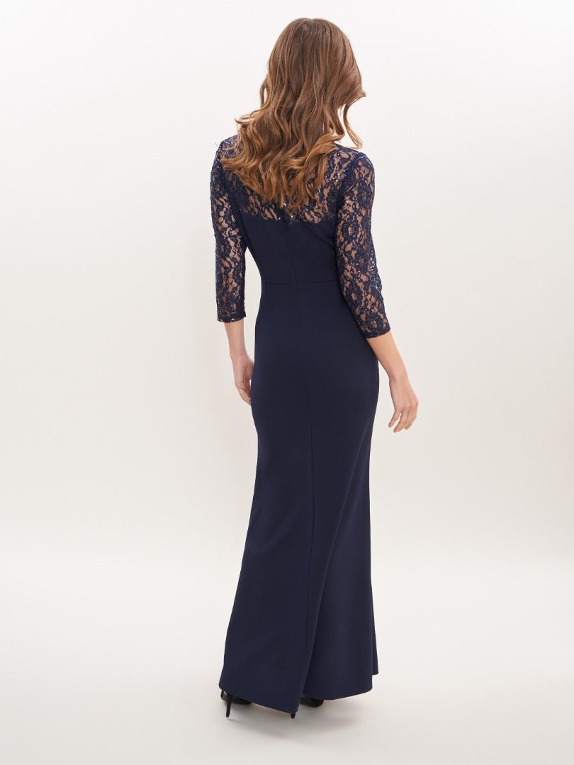  Una Maxi Dress With Lace Sleeves