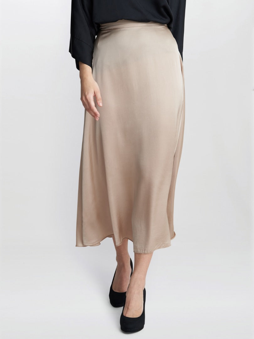  Candace Washed Satin Pull On Skirt