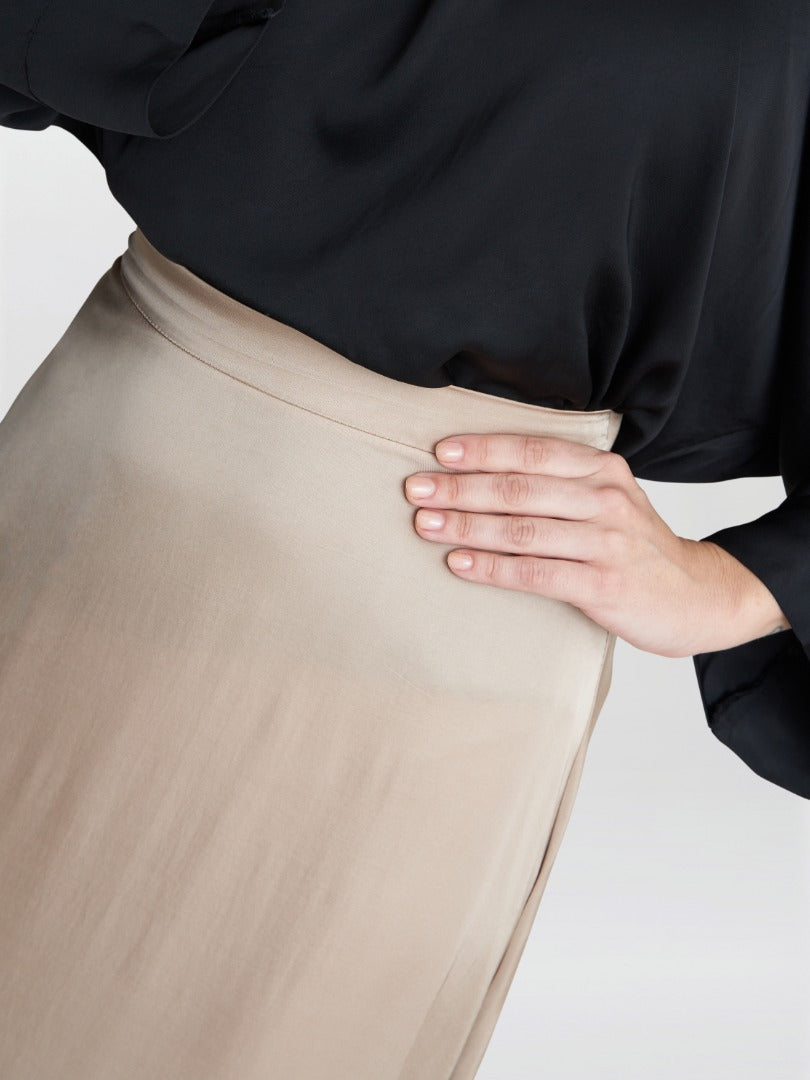  Candace Washed Satin Pull On Skirt