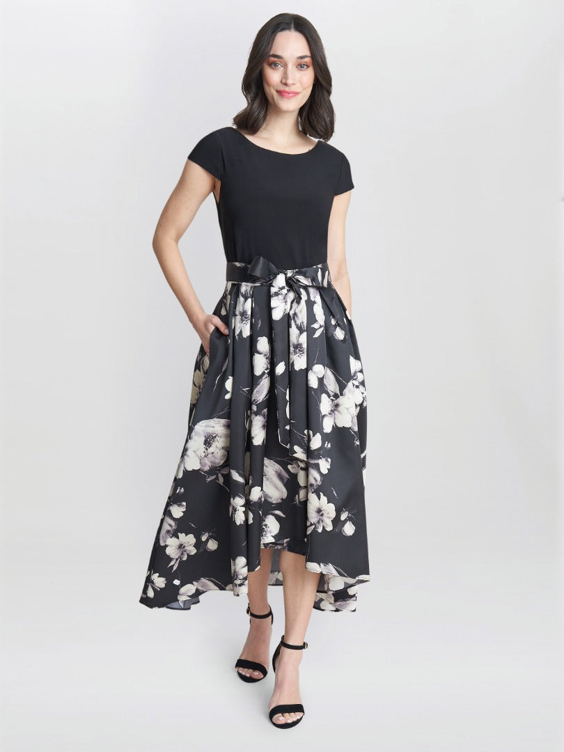  Colleen Jersey And Jacquard Printed Dress