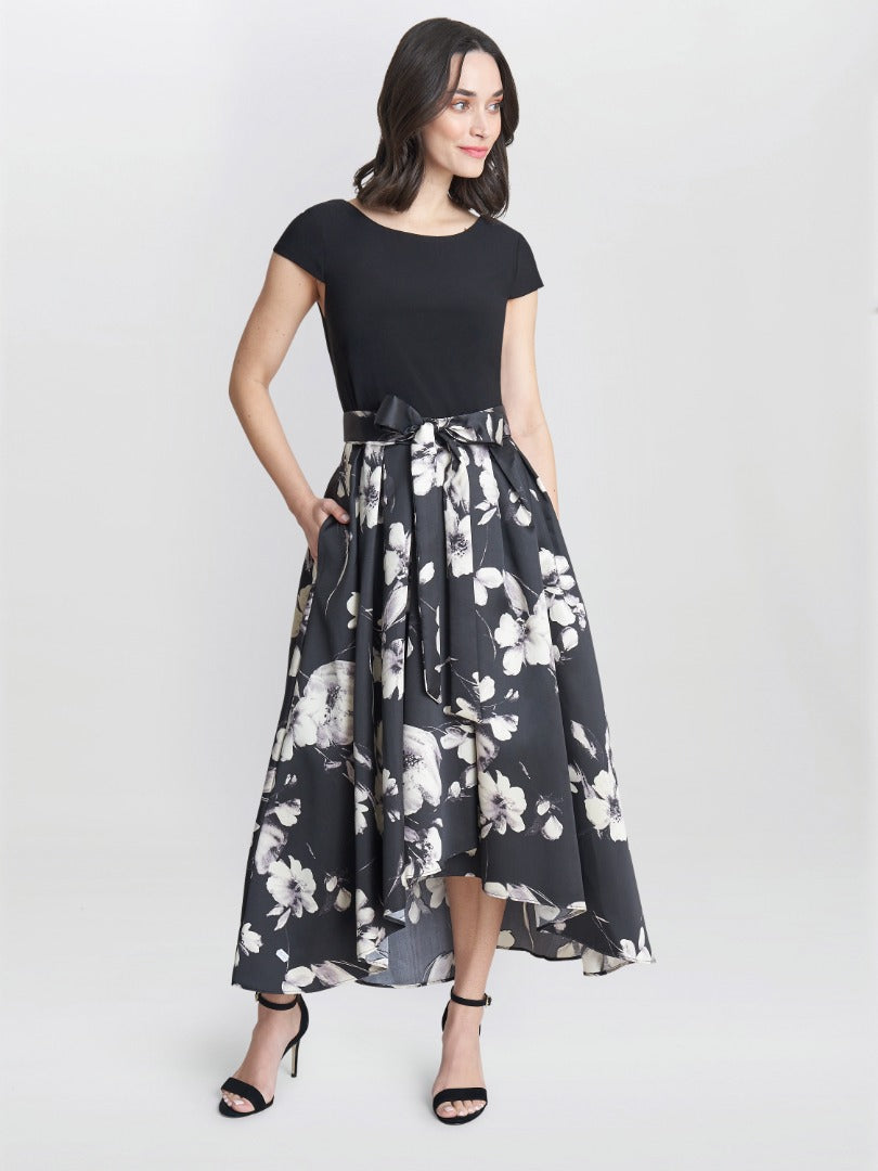  Colleen Jersey And Jacquard Printed Dress