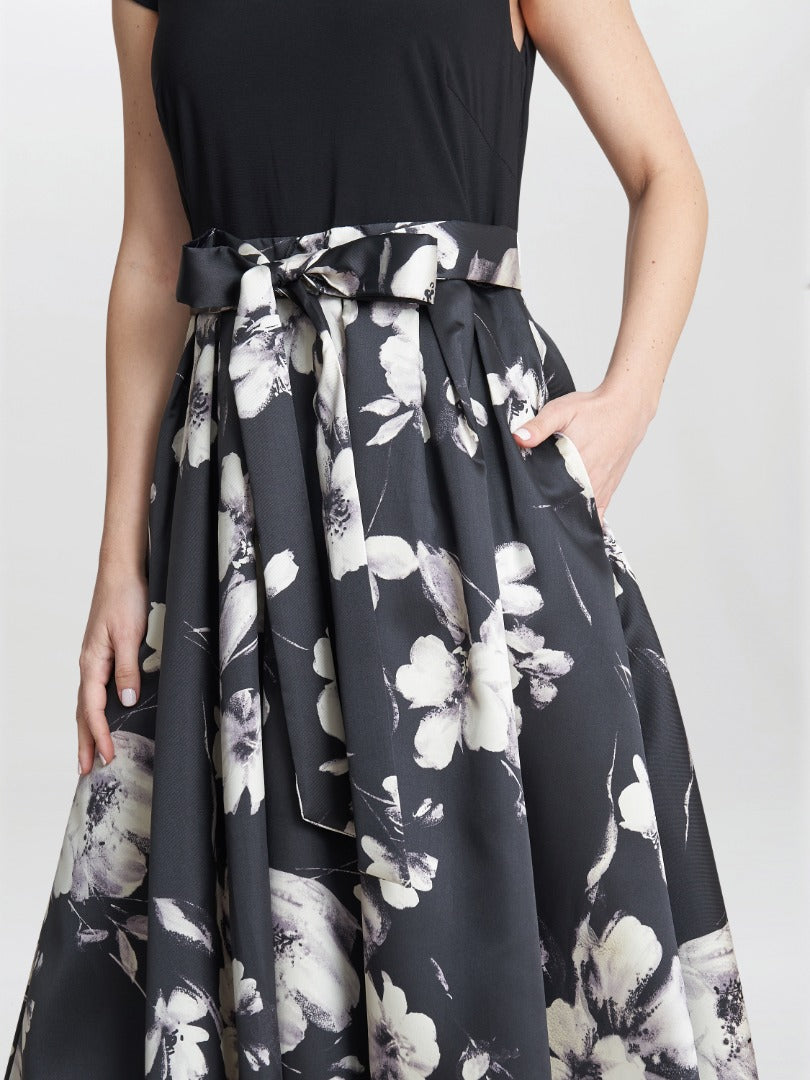  Colleen Jersey And Jacquard Printed Dress