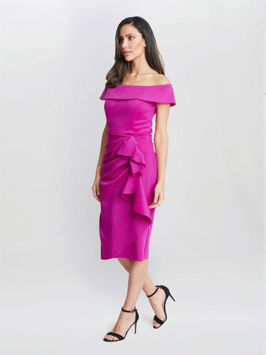  Izzy Off The Shoulder Ruched Dress