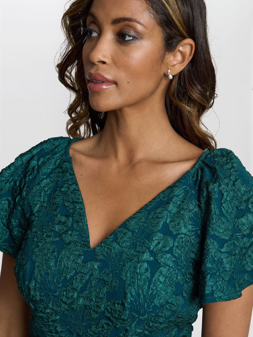  Claudina Midi A-Line Jacquard Dress