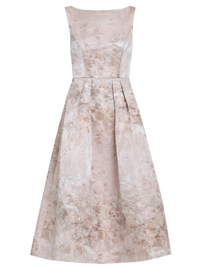  Ann-Marie Metallic Jacquard Midi Dress