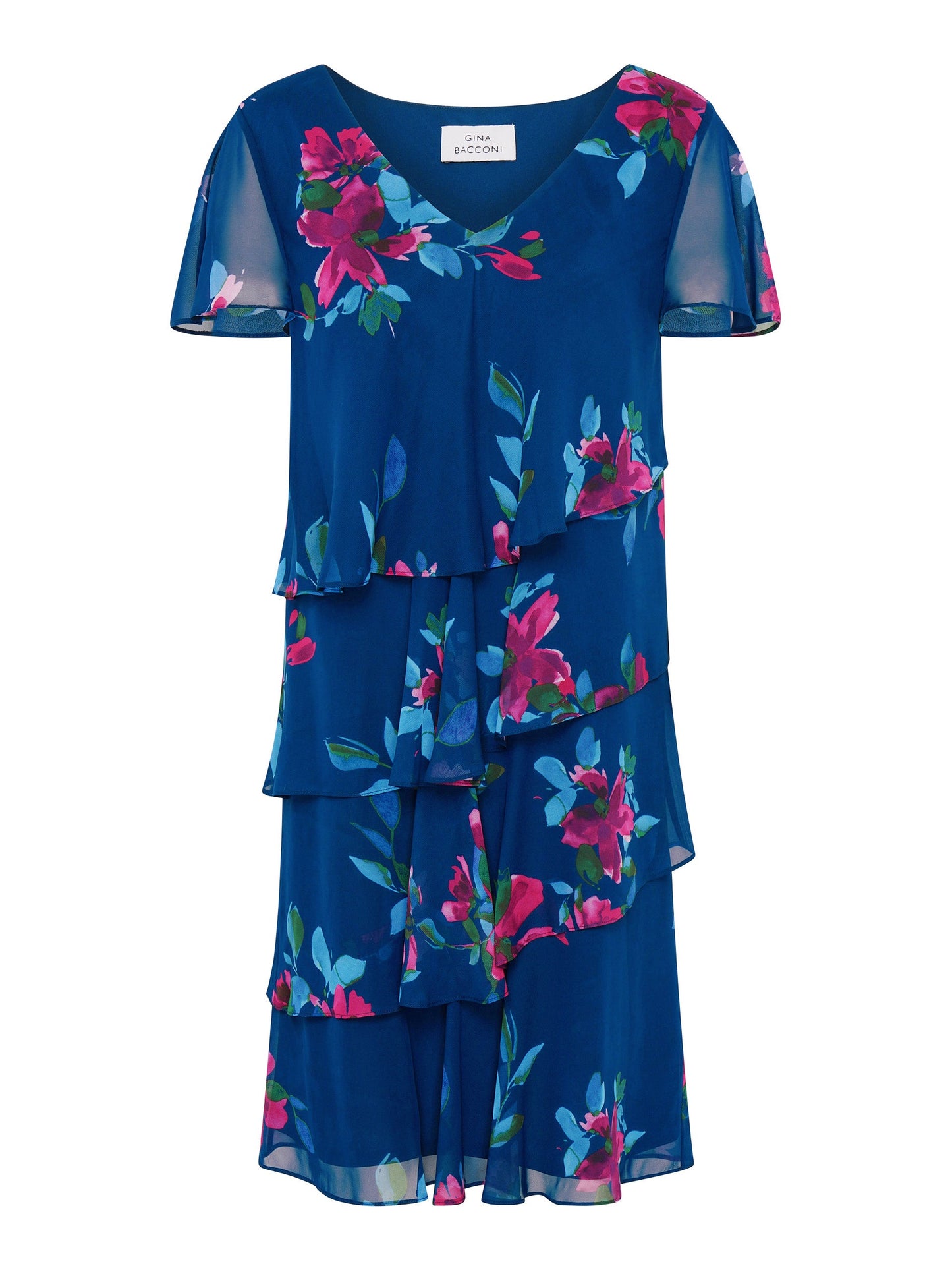  Talie Tiered Floral Chiffon Dress