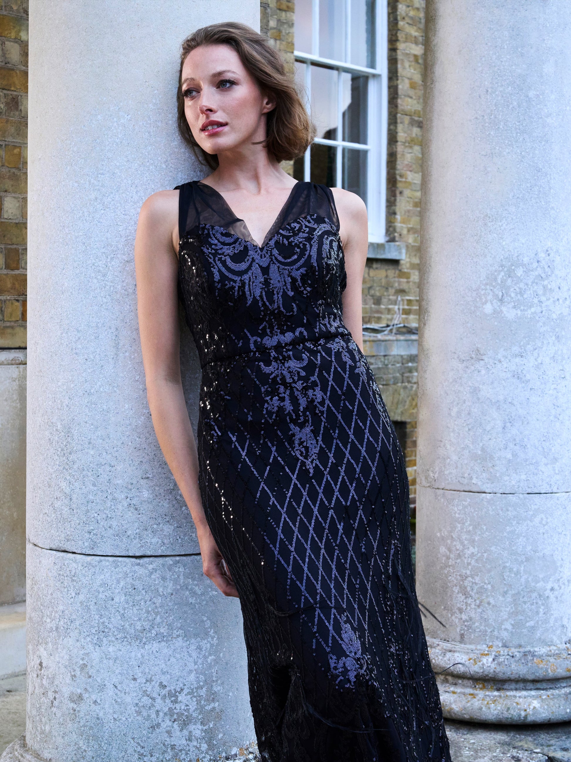  Tamsin Sleeveless Sequin Maxi Dress